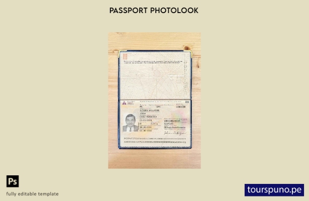 Plantilla de aspecto fotográfico del pase de Cabo Verde lista para imprimir